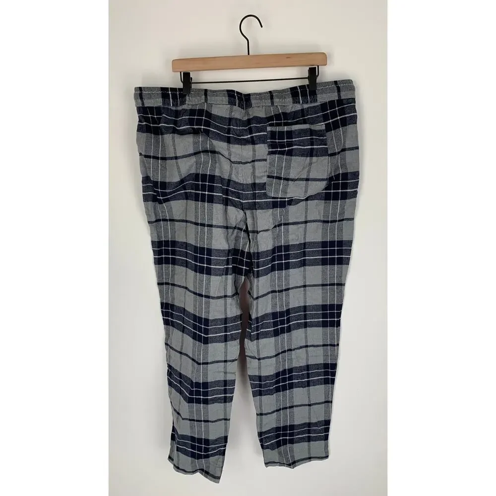 Banana Republic Mens Flannel Pajama Pant Size XL Navy Plaid Cotton Blend New